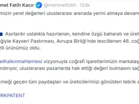 Kayseri Pastırması Avrupa Birliği’nden Coğrafi İşaret Tescili Aldı